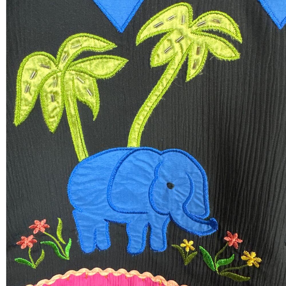 Vintage Patchwork Jacket Embroidered Beaded Size … - image 4